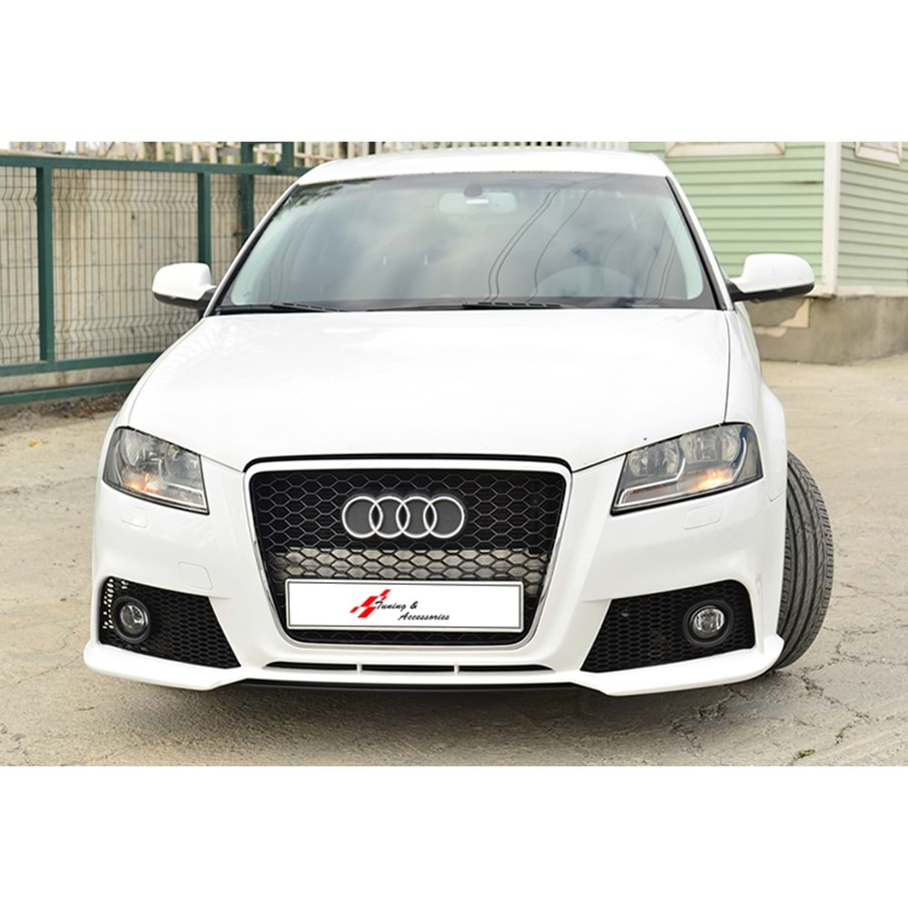 Audi A3 8P 2008+ - Panjur RS3 Stil, Krm. Çerçeve/Piano Black Izgara, ABS
