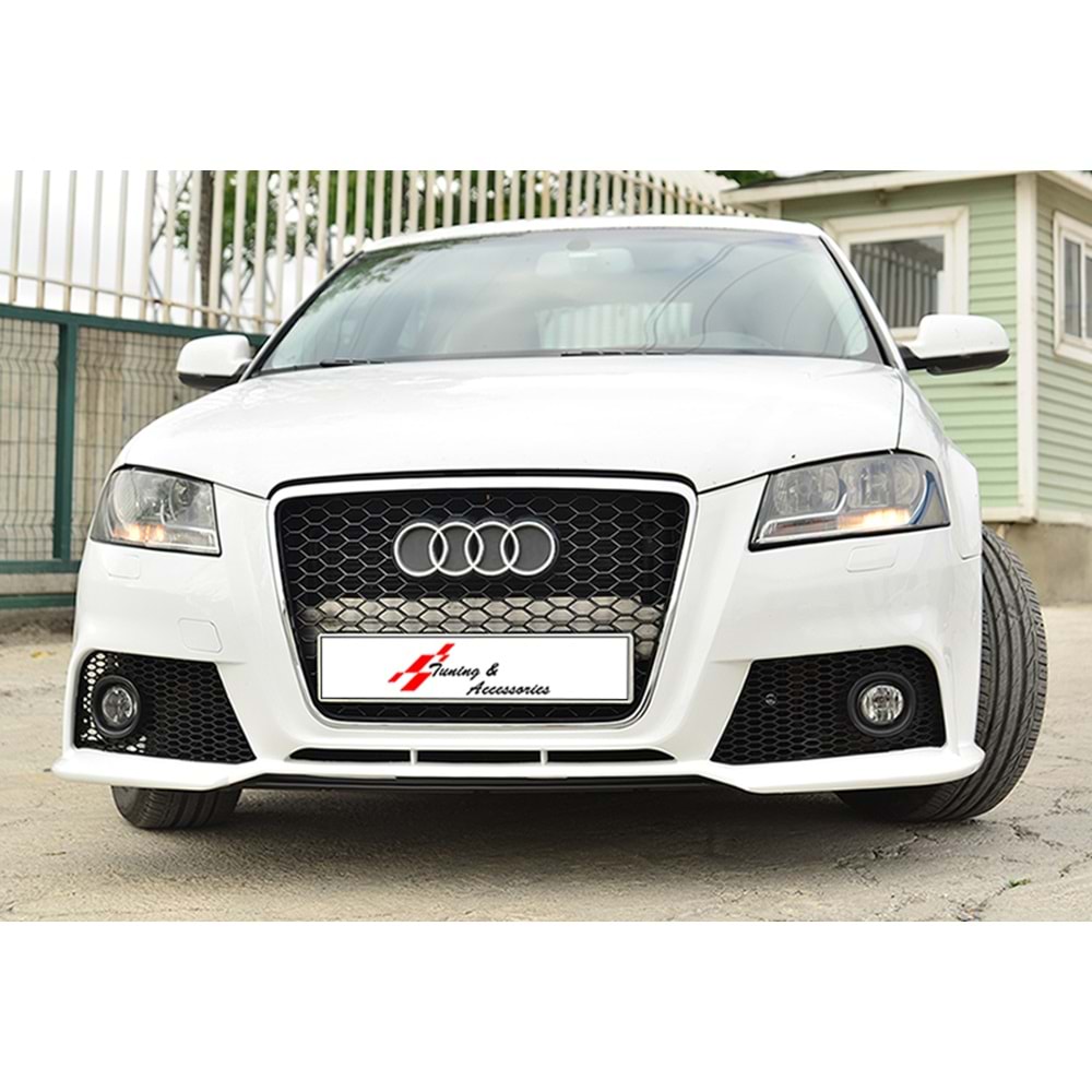 Audi A3 8P 2008+ - Panjur RS3 Stil, Krm. Çerçeve/Piano Black Izgara, ABS