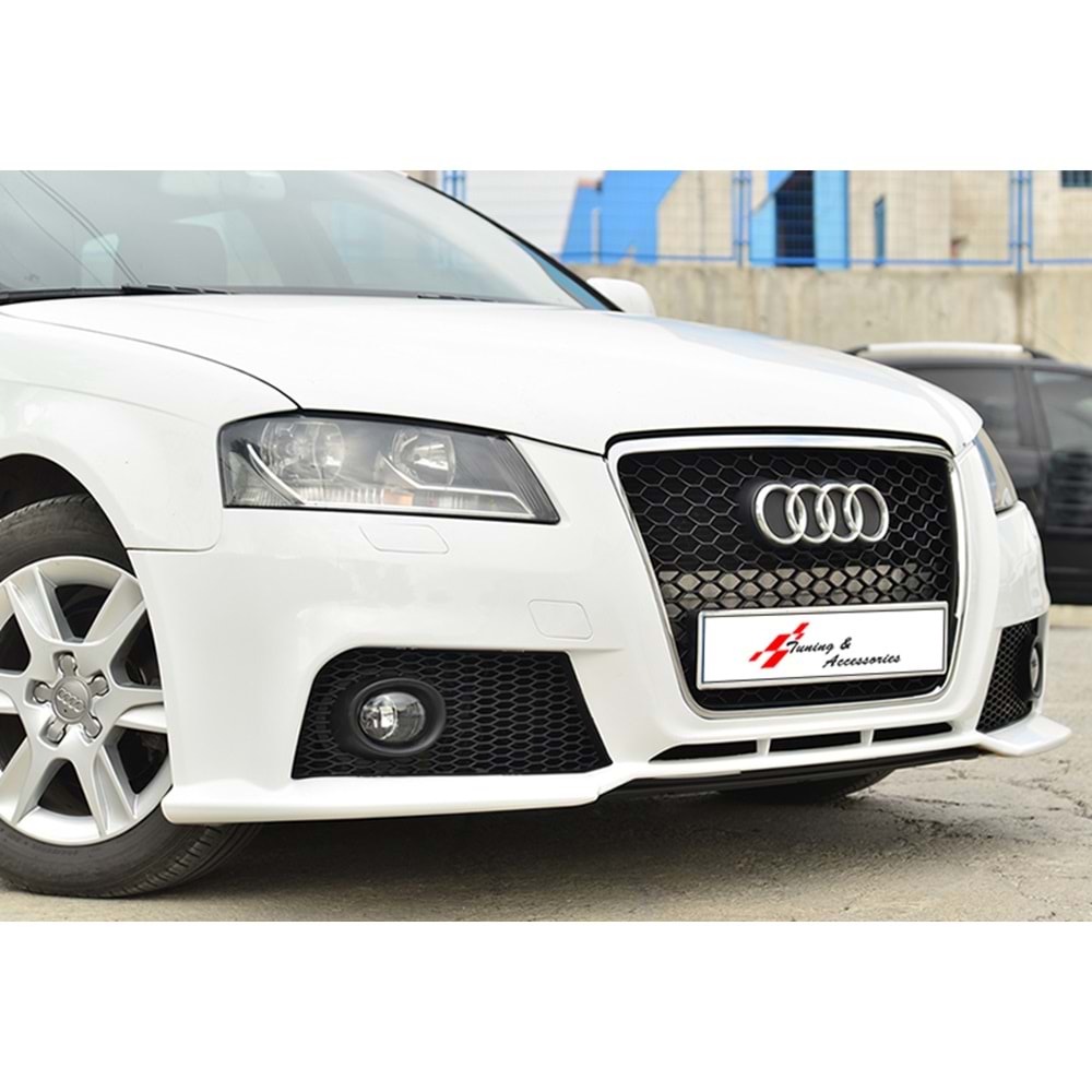 Audi A3 8P 2008+ - Panjur RS3 Stil, Krm. Çerçeve/Piano Black Izgara, ABS