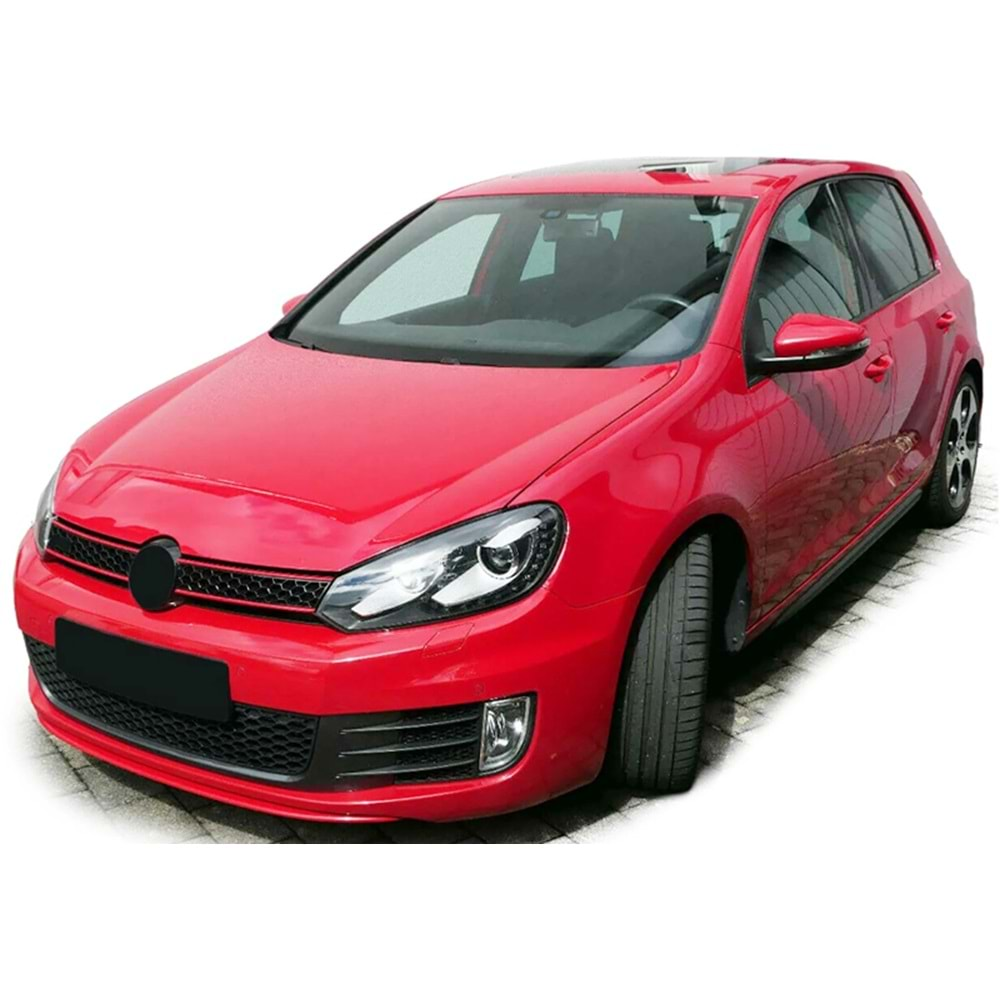 VW Golf Mk6 2008+ - Panjur GTI Stil, Kırmızı Şerit Piano Black Izgara ABS