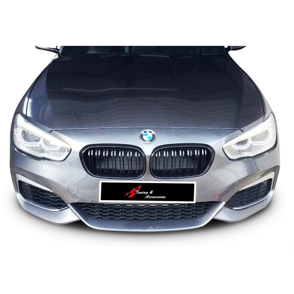 BMW F20 LCI 2015+ - Panjur M1 Stil Çift Çizgi, Piano Black Çerçeve İç Yüzey ABS Set