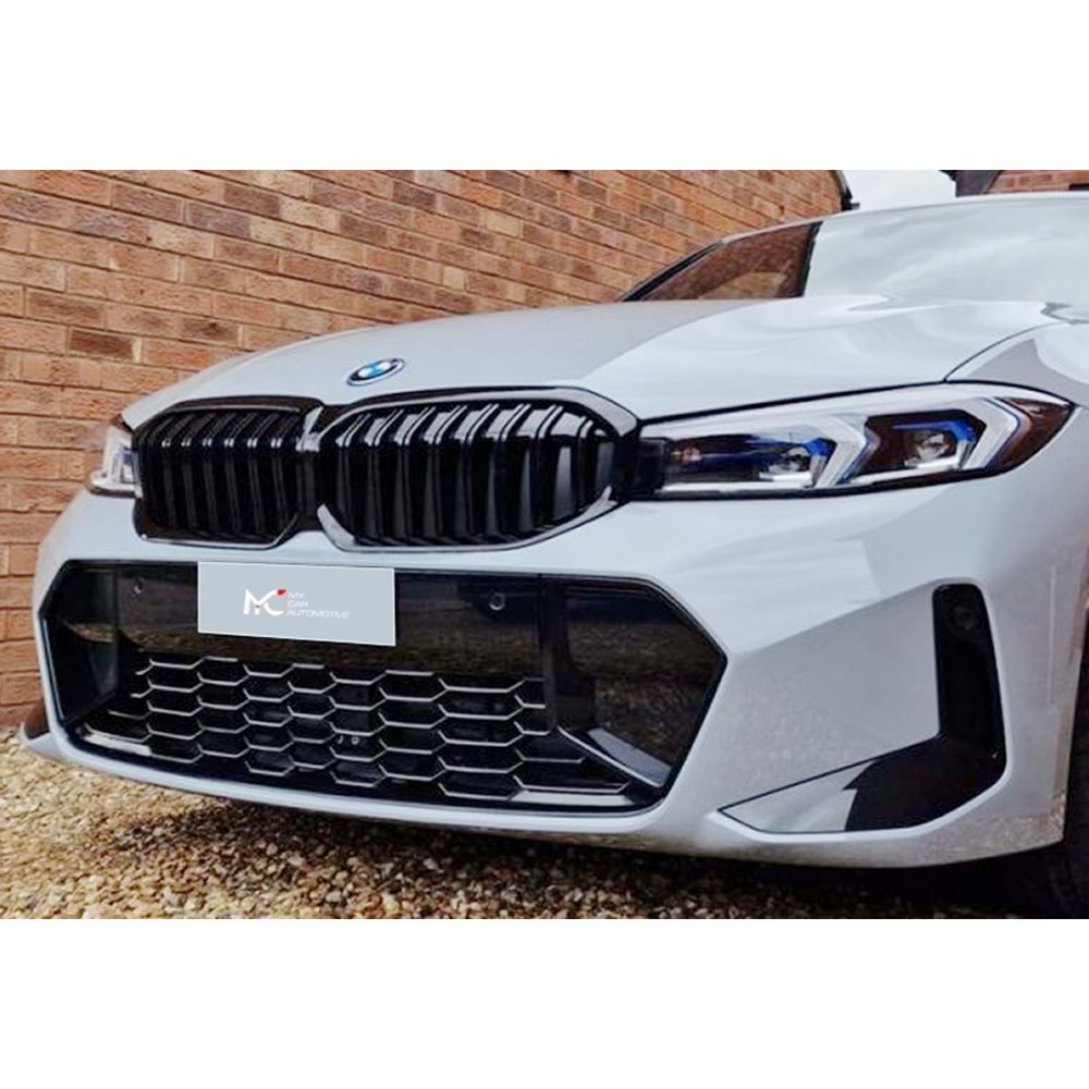 BMW G20 LCI 2022+ - Panjur M3 Stil Çift Çizgi, Piano Black Parlak Çerçeve İç Yüzey ABS Set