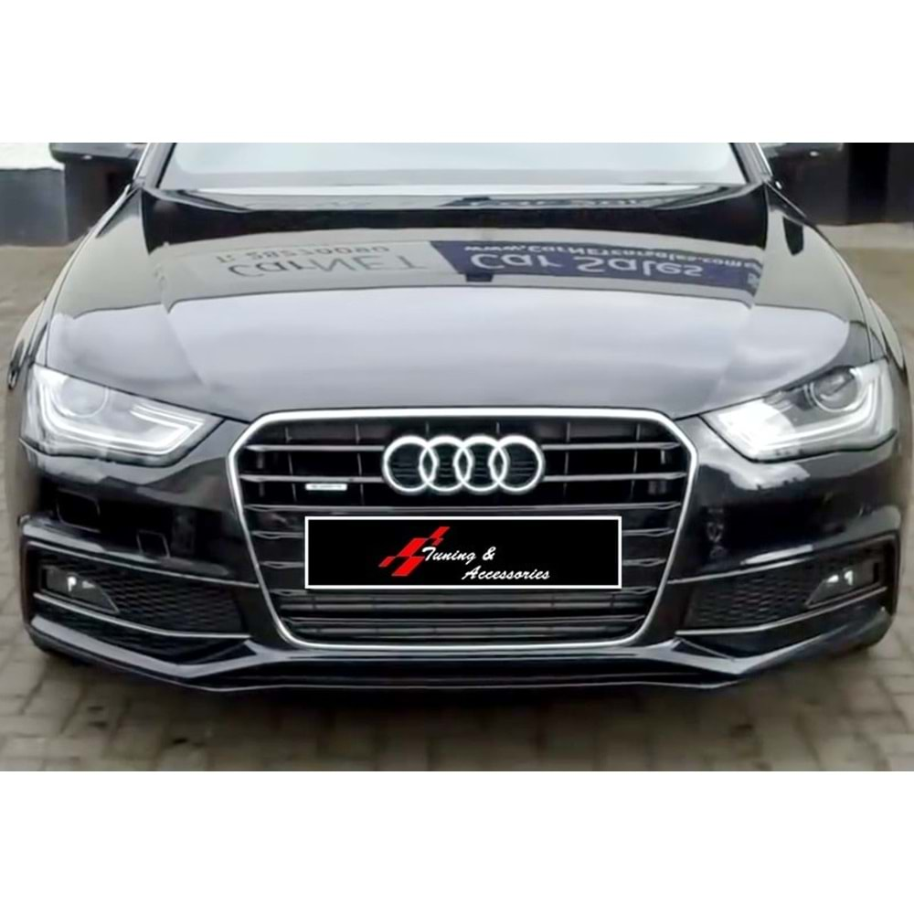 Audi A4 B8 FL 2012+ - Panjur S4 Stil, Krm. Çerçeve Şerit Piano Black İç Yüzey ABS