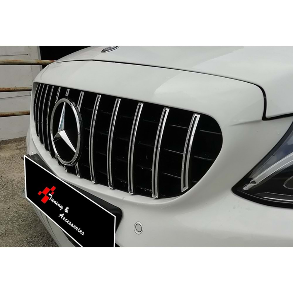 M. Benz W205 2015+ - Panjur GTR Oem Stil, Krm. Şerit Piano Black İç Yüzey ABS