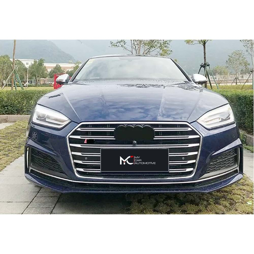 Audi A5 B9 2016+ - Panjur S5 Stil, Krm. Çerçeve Şerit Piano Black İç Yüzey ABS