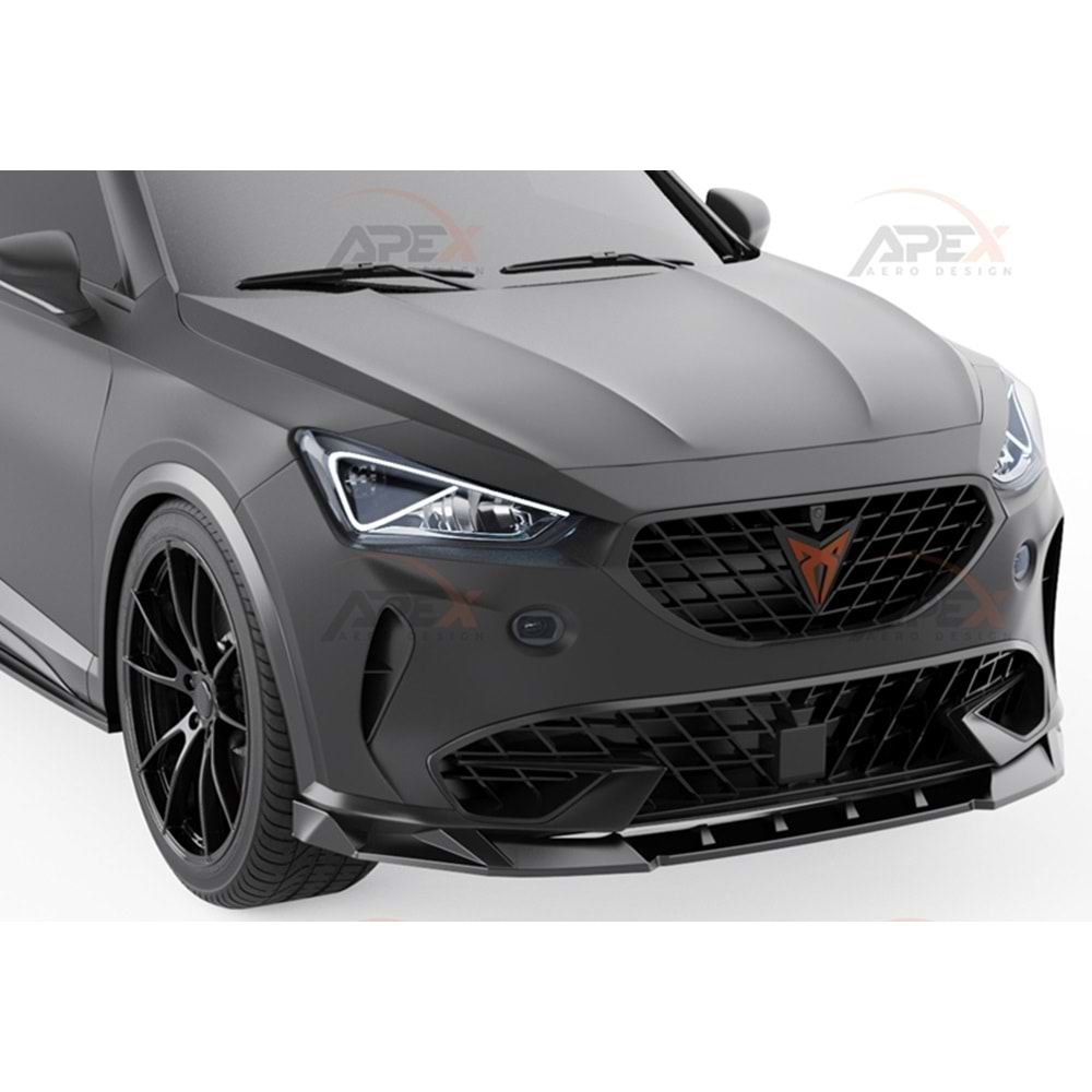 Seat Cupra Formentor Mk1 2020+ - Tampon Lipi/Ön, A Pex Cupra V1 Stil, Piano Black Parlak Ürün Yüzeyi, Vakum