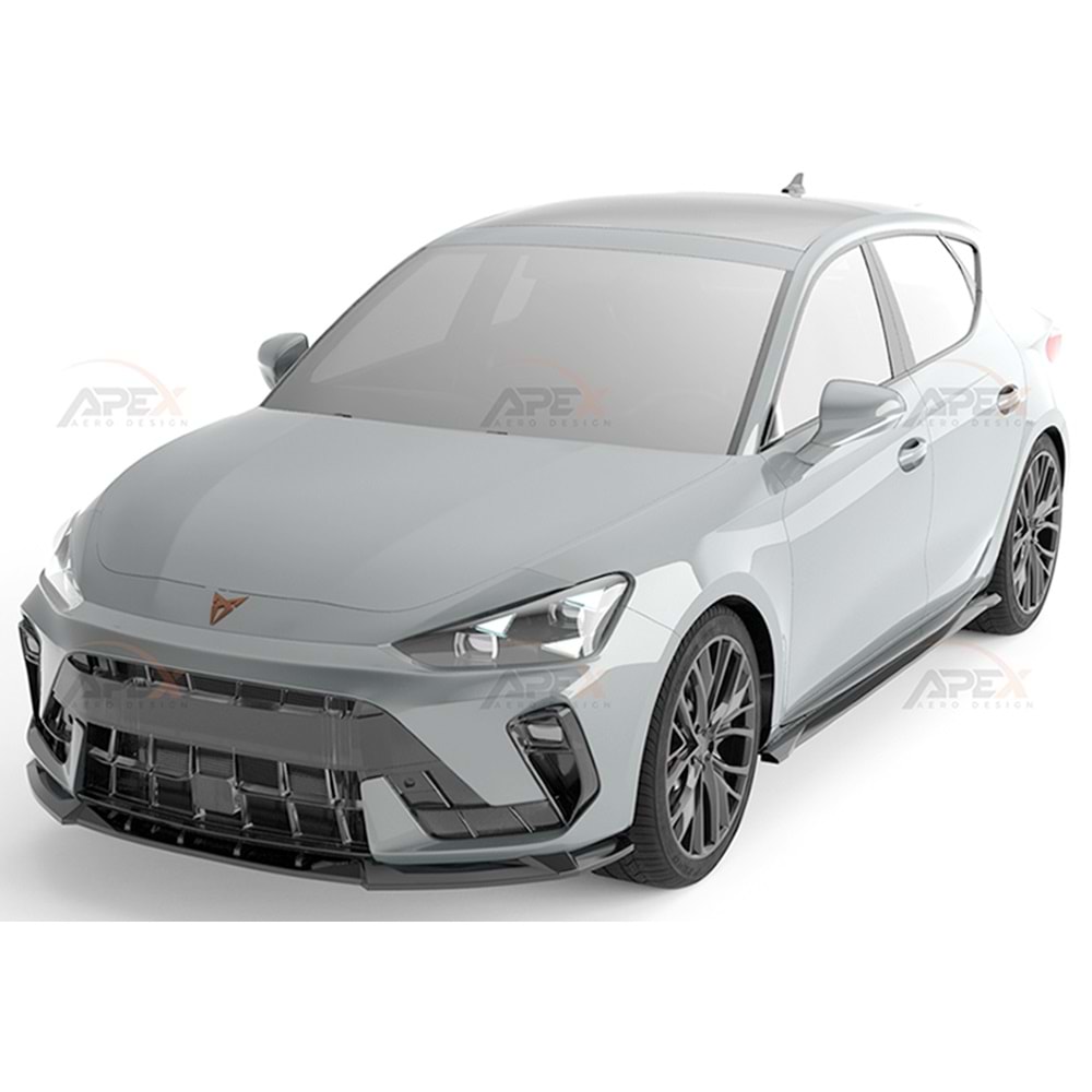 Seat Cupra Leon Mk1 FL 2024+ - Tampon Lipi/Ön, A Pex Cupra V1 Style, Piano Black Parlak Ürün Yüzeyi, Vakum