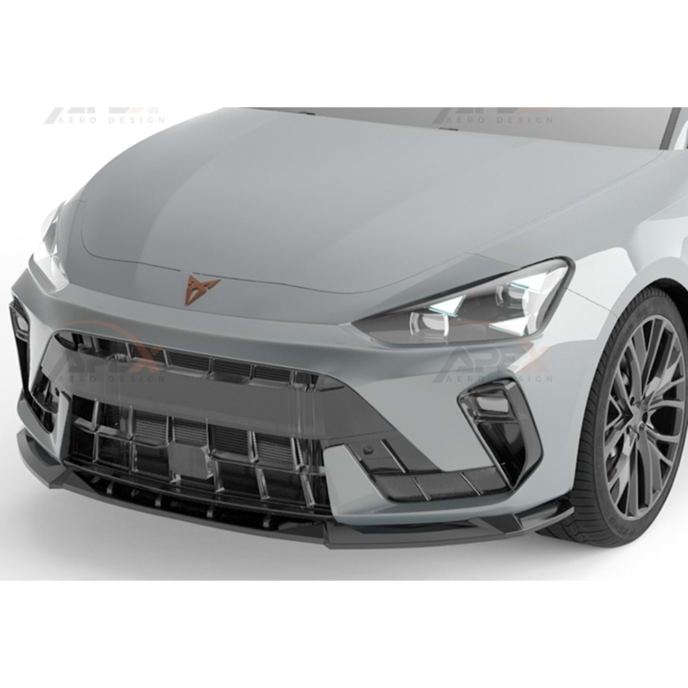 Seat Cupra Leon Mk1 FL 2024+ - Tampon Lipi/Ön, A Pex Cupra V1 Style, Piano Black Parlak Ürün Yüzeyi, Vakum