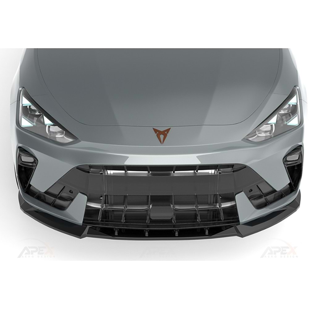 Seat Cupra Leon Mk1 FL 2024+ - Tampon Lipi/Ön, A Pex Cupra V1 Style, Piano Black Parlak Ürün Yüzeyi, Vakum