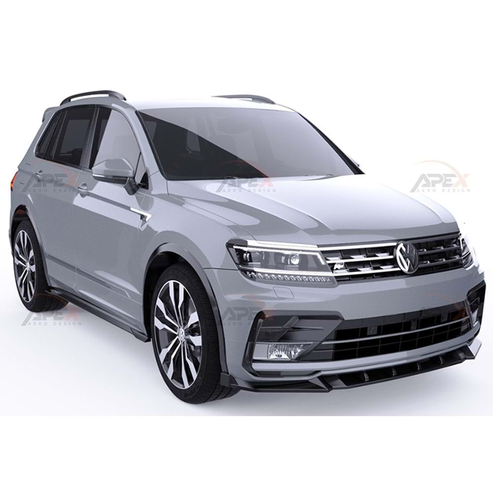 VW Tiguan Mk2 2016+ - Tampon Lipi/Ön, A Pex R/R Line V1 Stil, Piano Black Parlak Ürün Yüzeyi, Vakum