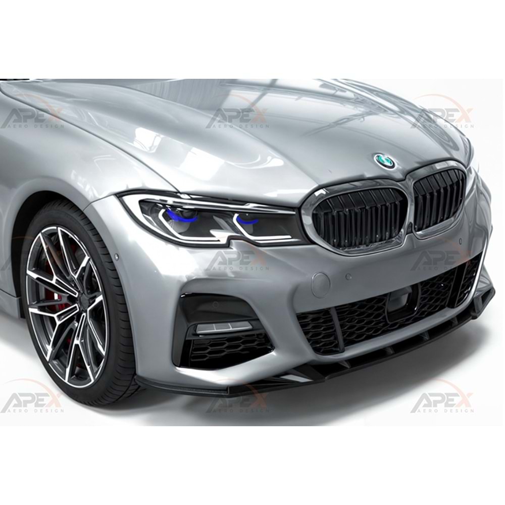 BMW G20 2019+ - Tampon Lipi/Ön, A Pex M Pack V1 Stil, Piano Black Parlak Ürün Yüzeyi, Vakum