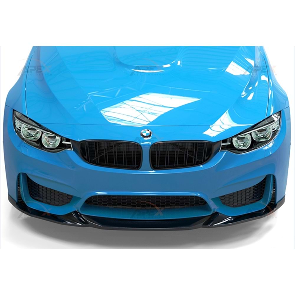 BMW F80 M3 2012+ - Tampon Lipi/Ön, A Pex M3 V1 Stil, Piano Black Parlak Ürün Yüzeyi, Vakum