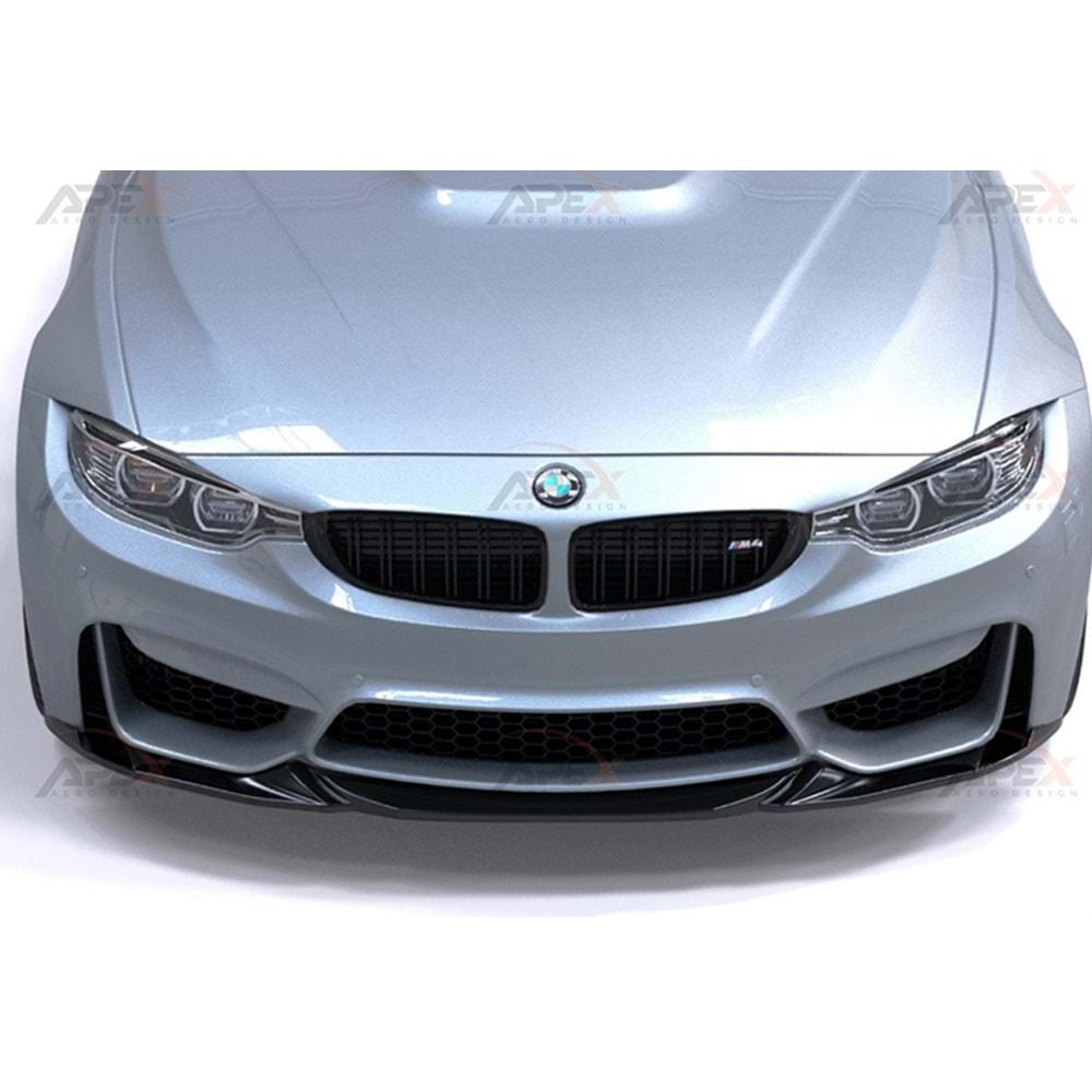 BMW F82 M4 2014+ - Tampon Lipi/Ön, A Pex M4 V1 Stil, Piano Black Parlak Ürün Yüzeyi, Vakum