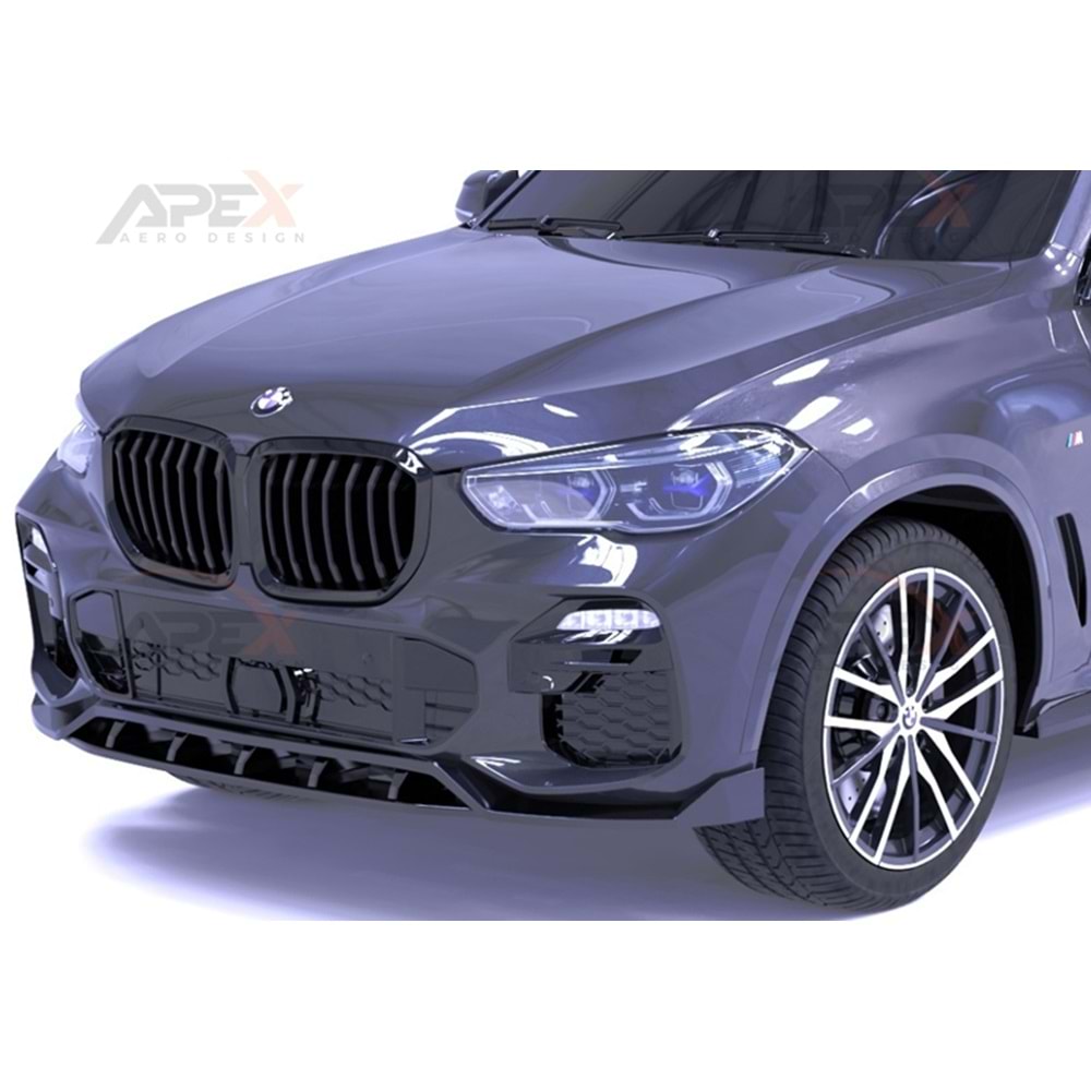 BMW G05 2019+ - Tampon Lip/Ön, A Pex X5M Sport V1 Stil, Piano Black Parlak Ürün Yüzeyi, Vakum