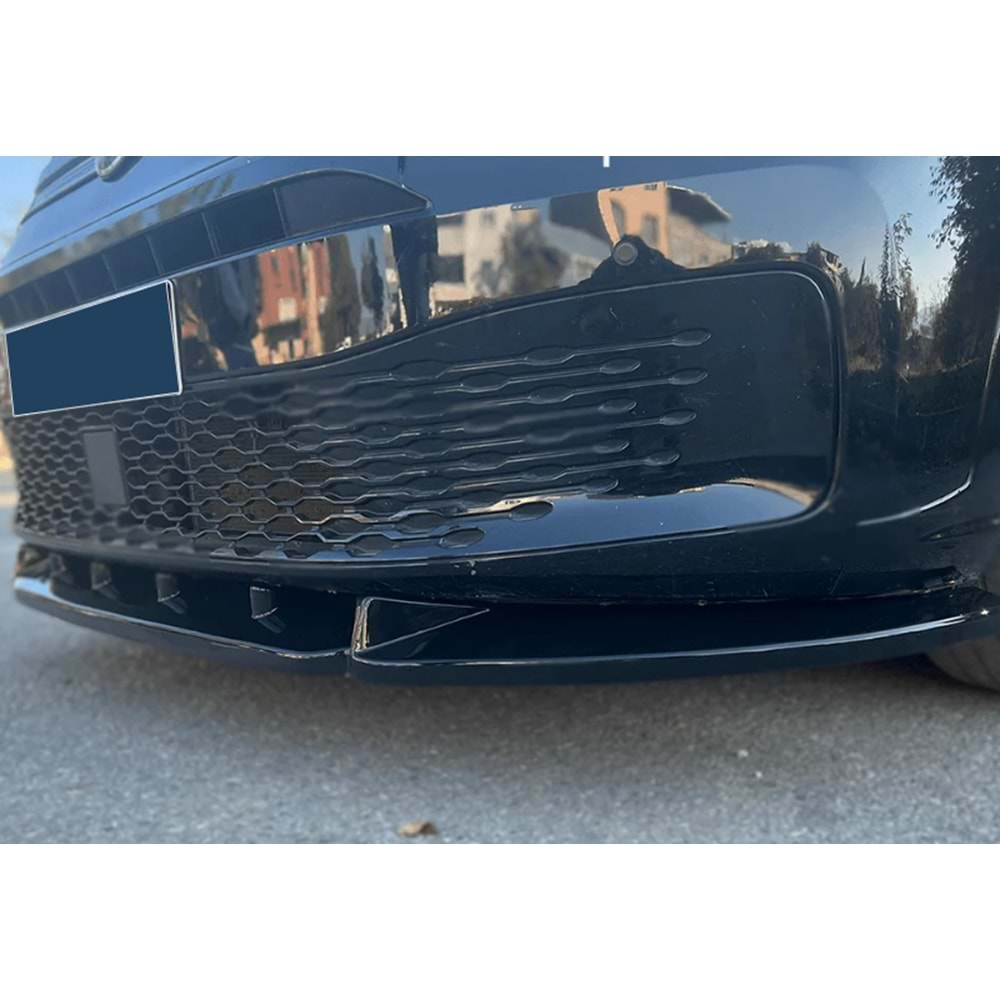 VW Caddy Mk4 2020+ - Ön Lip A Plus+ V2 Standart Stil, Piano Black Parlak Ürün Yüzeyi Vkm.