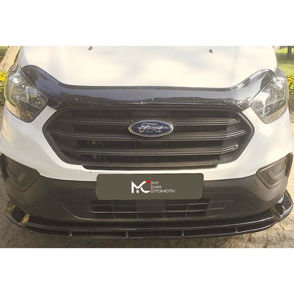 Ford Tran. Custom Mk1 FL 2018+ - Ön Lip A Plus+ V1 Stil Standart, Piano Black Parlak Ürün Yüzeyi Vkm.