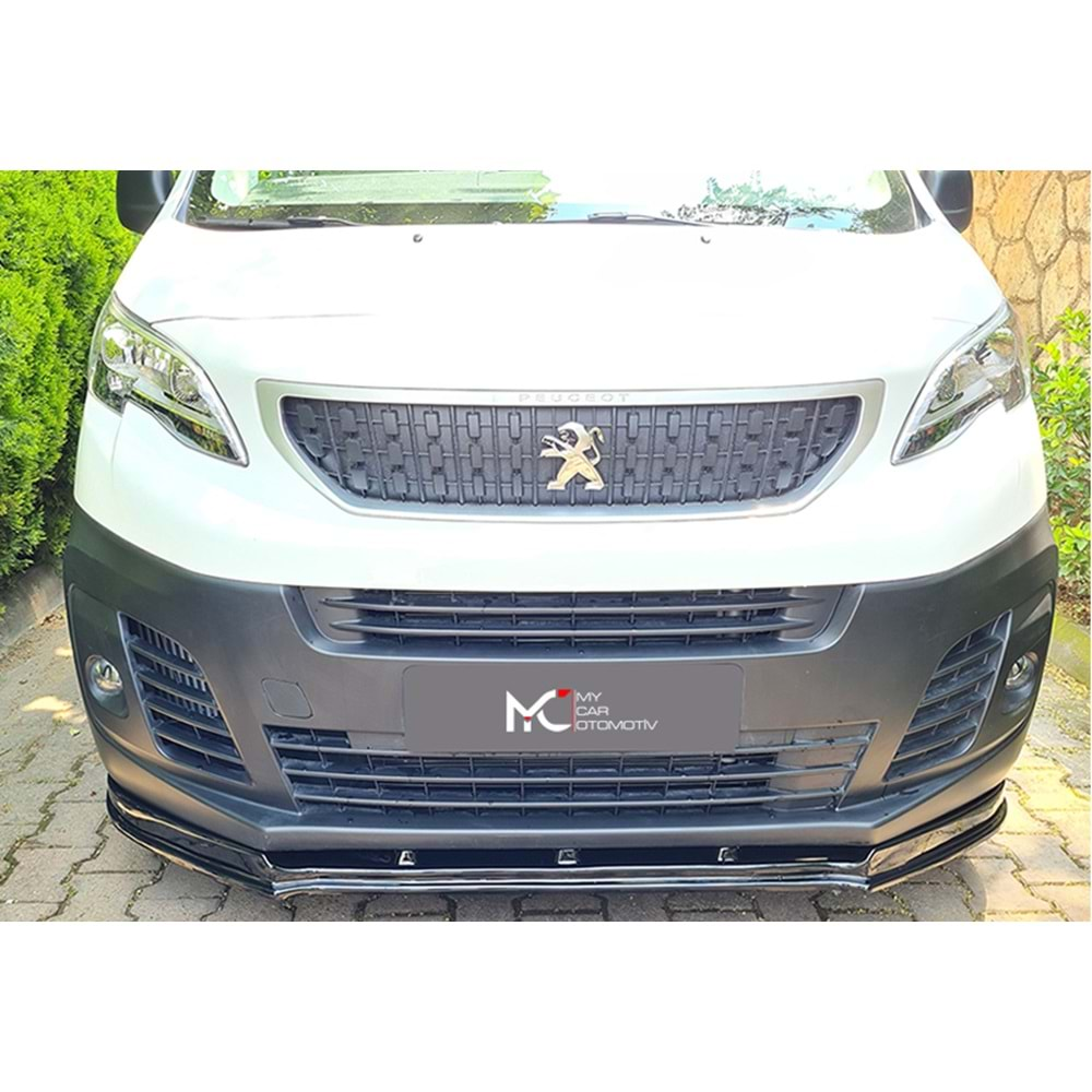 Peugeot Expert 3 2016+ - Ön Lip A Plus+ V1 Stil Standart, Piano Black Parlak Ürün Yüzeyi Vkm.