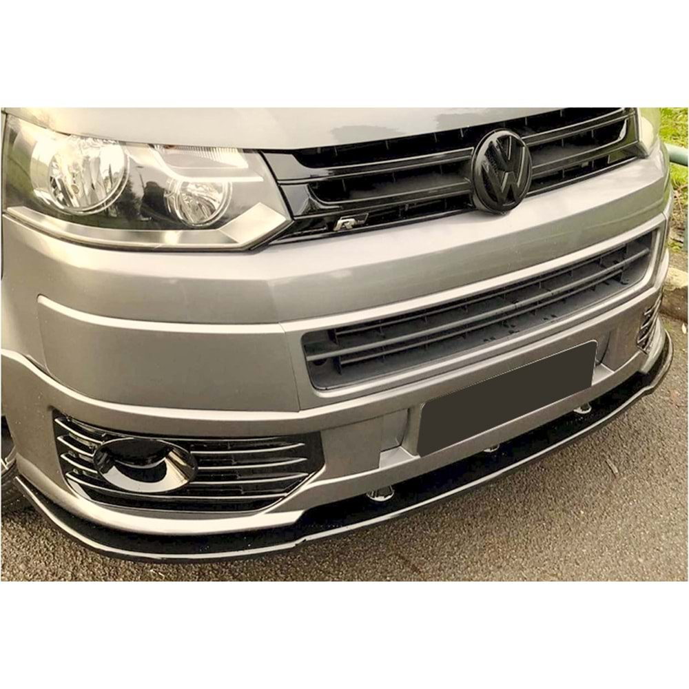 VW Transporter T5.2 2009+ - Ön Lip A Plus+ Sportline V1 Stil, Piano Black Parlak Ürün Yüzeyi Vkm.