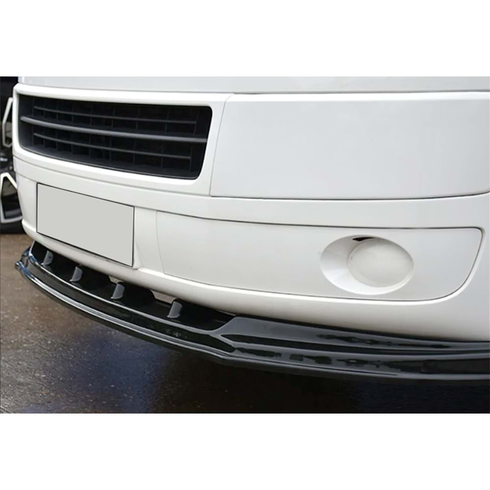 VW Transporter T5.2 2009+ - Ön Lip A Plus+ Standart V1 Stil, Piano Black Parlak Ürün Yüzeyi Vkm.