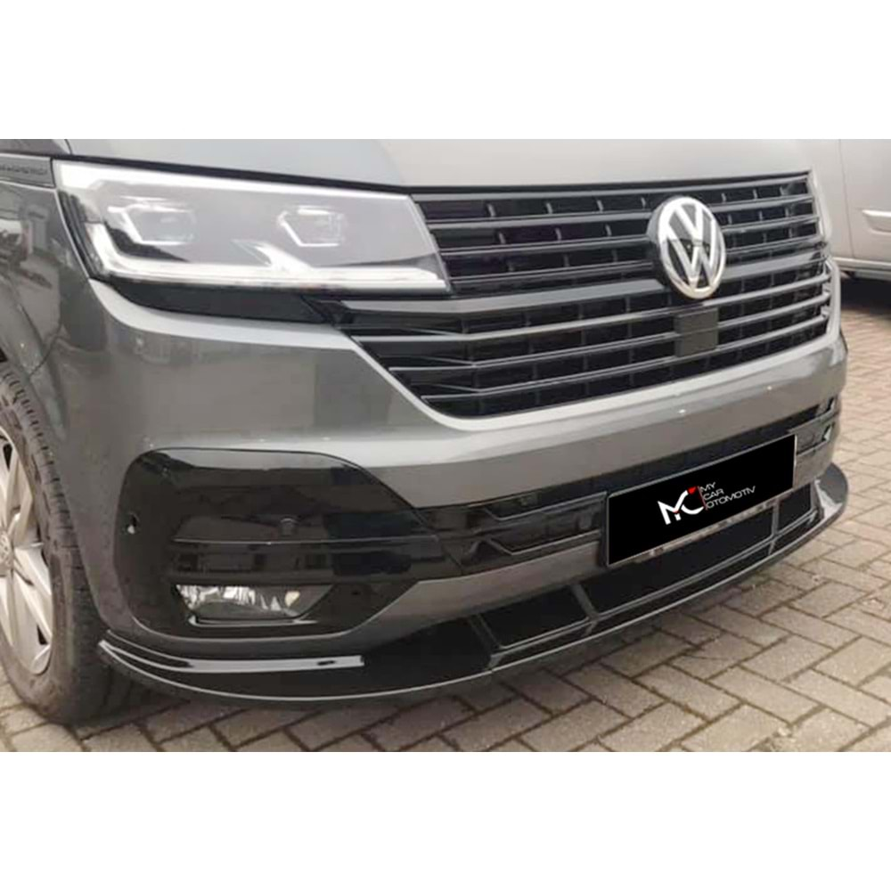 VW Transporter T6.2 2019+ - Ön Lip A Plus+ Standart V2 Stil, Piano Black Parlak Ürün Yüzeyi Vkm.