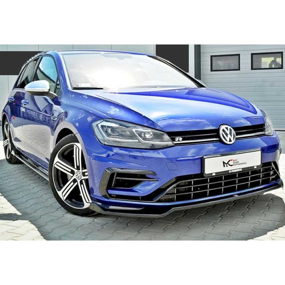 VW Golf Mk7 FL 2017+ - Ön Lip Max A Plus+ R V2 Stil, Piano Black Parlak Ürün Yüzeyi, Vkm.