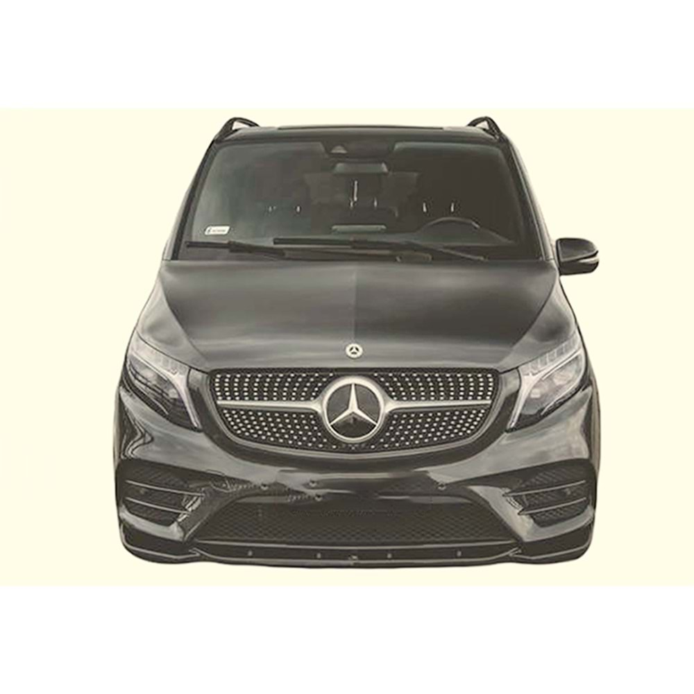 M. Benz W447 FL 2019+ - Ön Lip A Plus+ AMG Line V1 Stil, Piano Black Parlak Ürün Yüzeyi, Vkm.