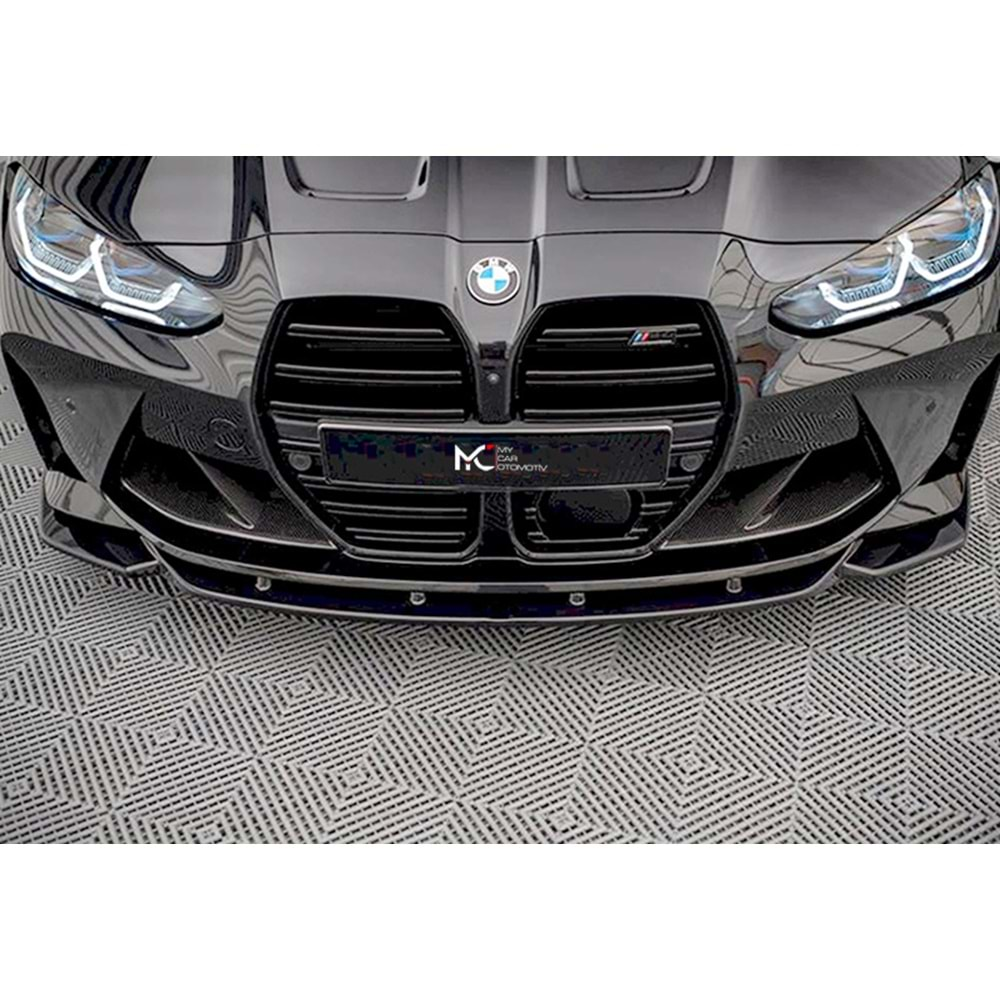 BMW G82 2021+ - Ön Splitter A Plus+ M4 V2 Stil, Piano Black Parlak Ürün Yüzeyi, Vkm.