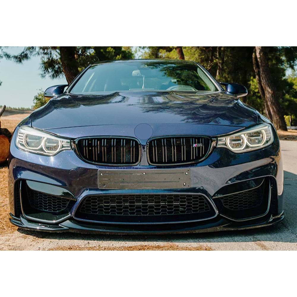BMW F82 M4 2014+ - Tampon Lipi/Ön, A Plus M4 V2 Stil, Piano Black Parlak Ürün Yüzeyi, Vakum