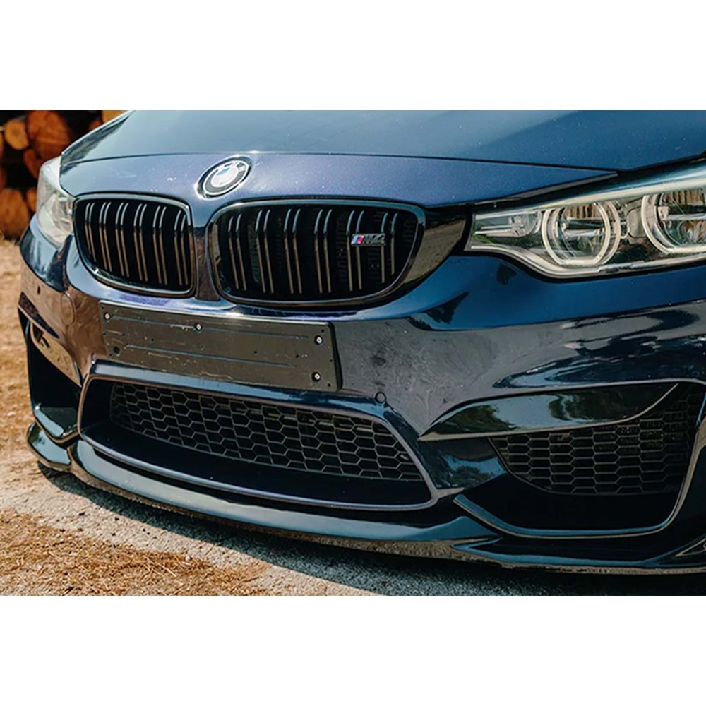 BMW F82 M4 2014+ - Tampon Lipi/Ön, A Plus M4 V2 Stil, Piano Black Parlak Ürün Yüzeyi, Vakum
