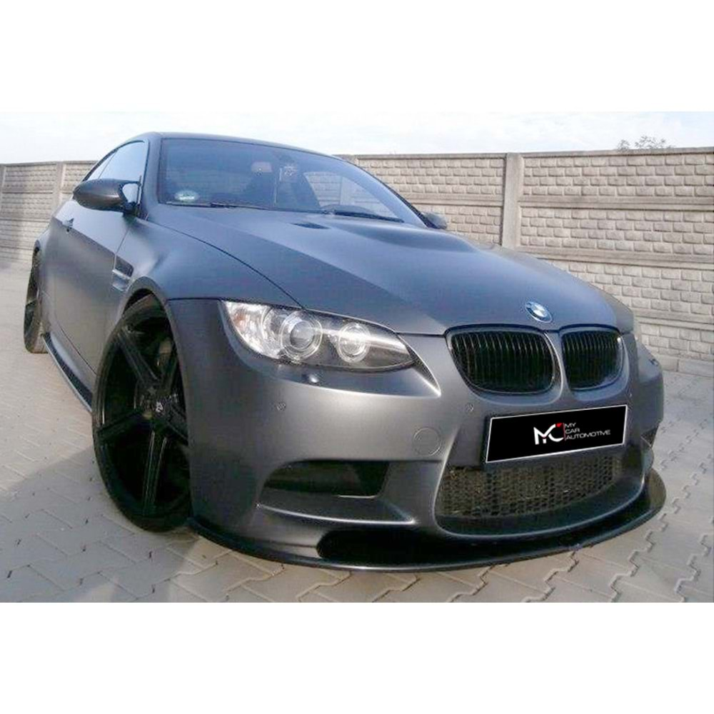 BMW E92 2007+ - Ön Lip A Plus+ M3 V1 Stil, Piano Black Parlak Ürün Yüzeyi, Vkm.