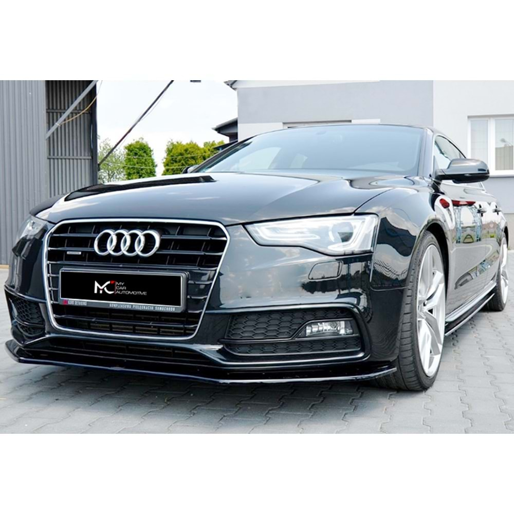 Audi A5 B8 FL 2011+ - Ön Lip Max A Plus+ S Line V1 Stil, Piano Black Parlak Ürün Yüzeyi Vkm.