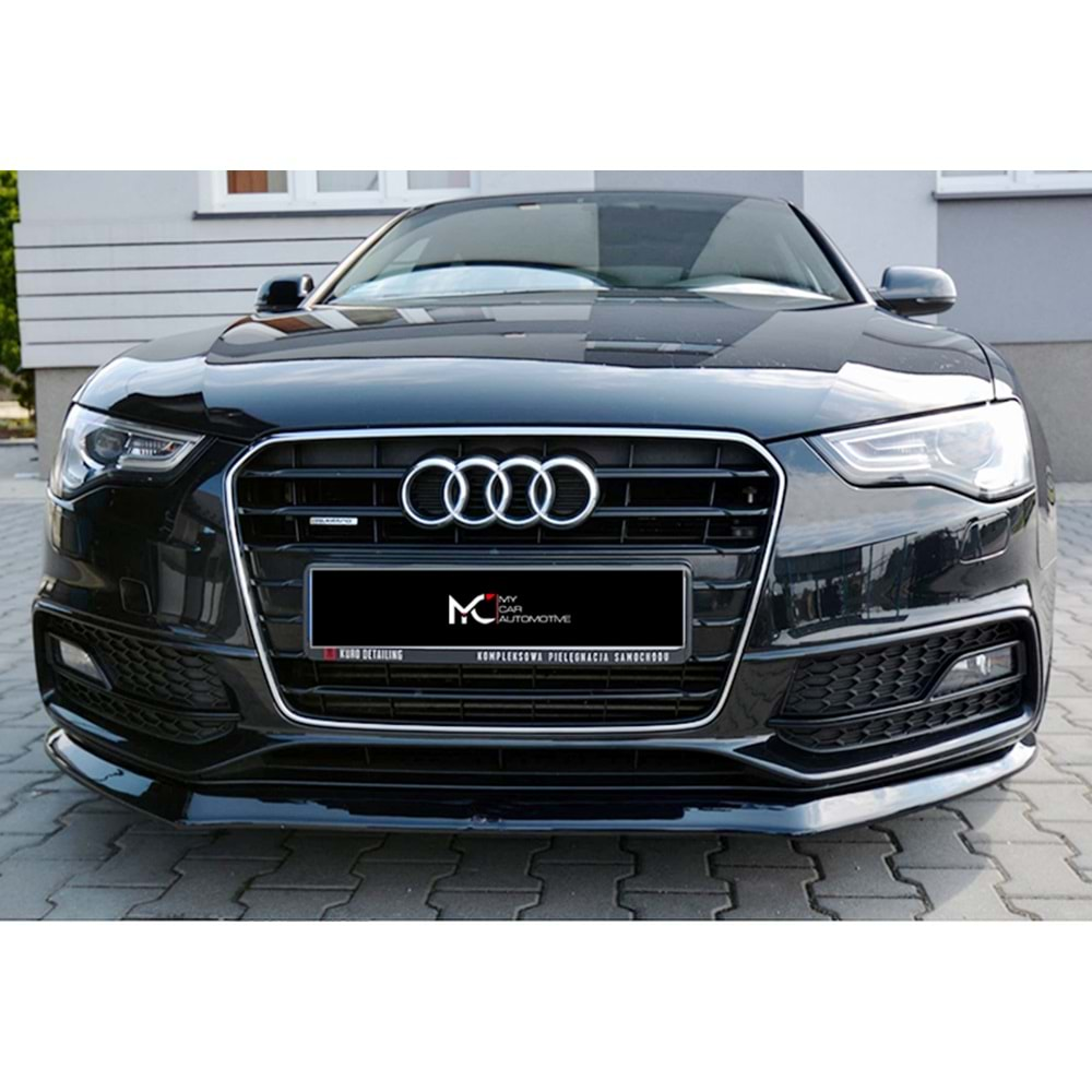 Audi A5 B8 FL 2011+ - Ön Lip Max A Plus+ S Line V1 Stil, Piano Black Parlak Ürün Yüzeyi Vkm.