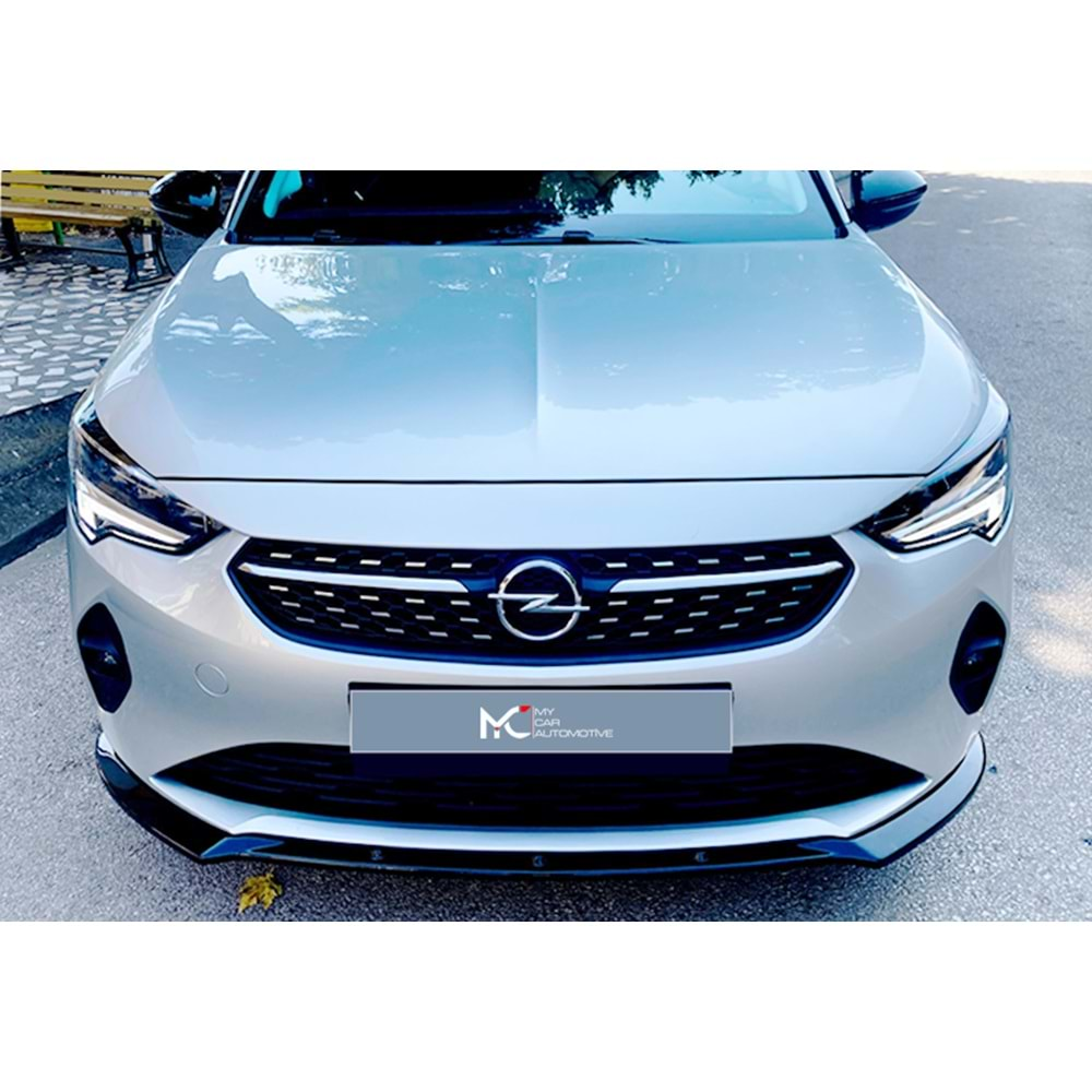 Opel Corsa F 2019+ - Ön Lip A Plus+ Standart V1 Stil, Piano Black Parlak Ürün Yüzeyi, Vkm.