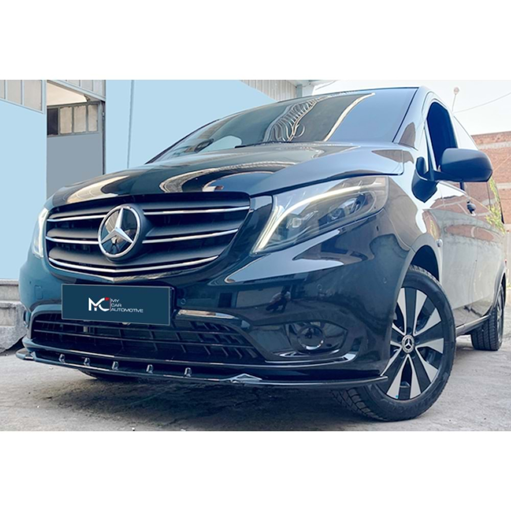 M. Benz W447 2014+ - Ön Lip A Plus+ Standart V3, Piano Black Parlak Ürün Yüzeyi Vkm.