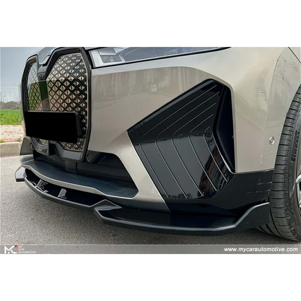 BMW i20 2021+ - Tampon Lip/Ön A Plus M Pack V1 Stil, Piano Black Parlak Ürün Yüzeyi Vkm.