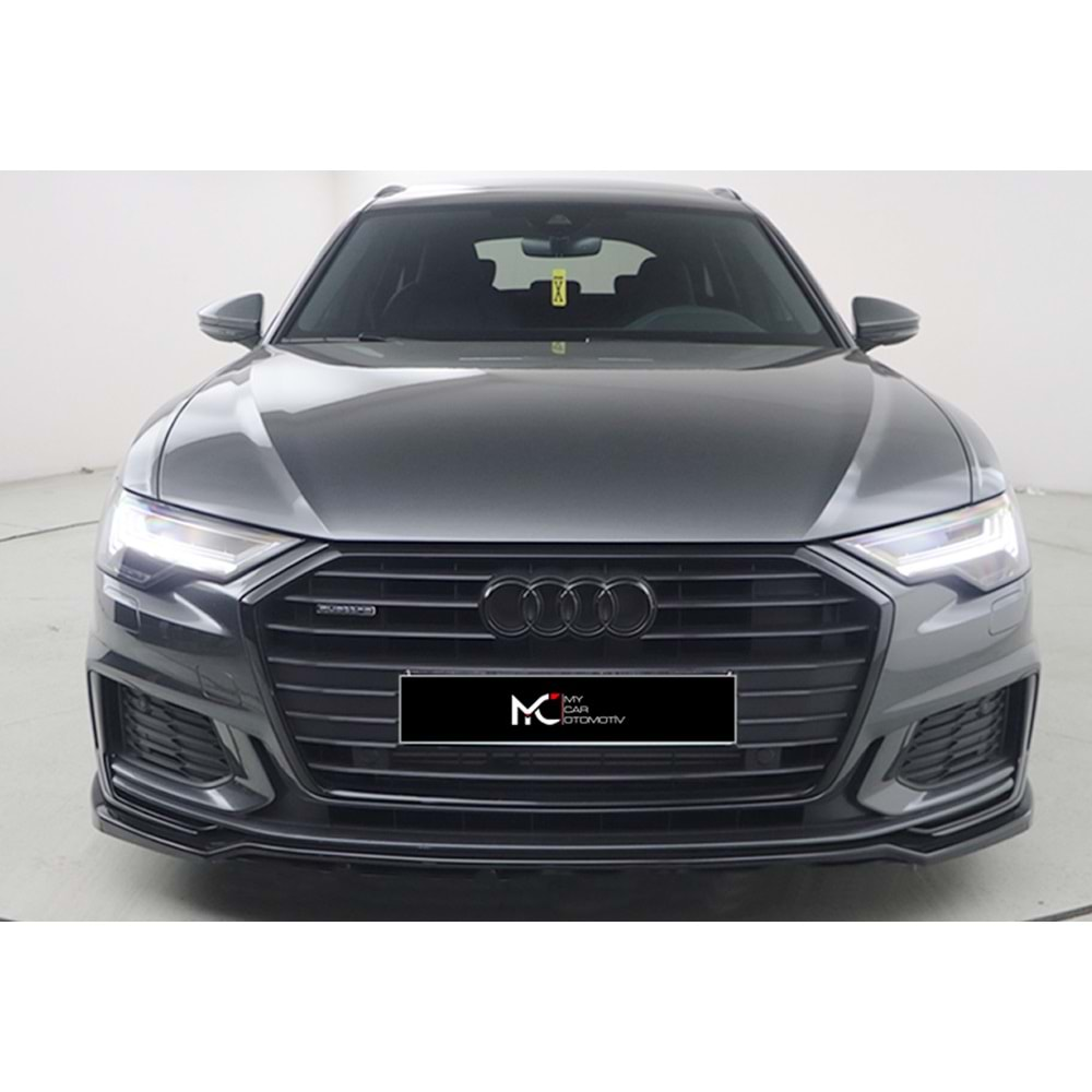 Audi A6 S6 C8 2018+ - Tampon Lipi/Ön A Plus+ S6/S6 Line V2 Stil, Piano Black Parlak Ürün Yüzeyi, Vkm., Set