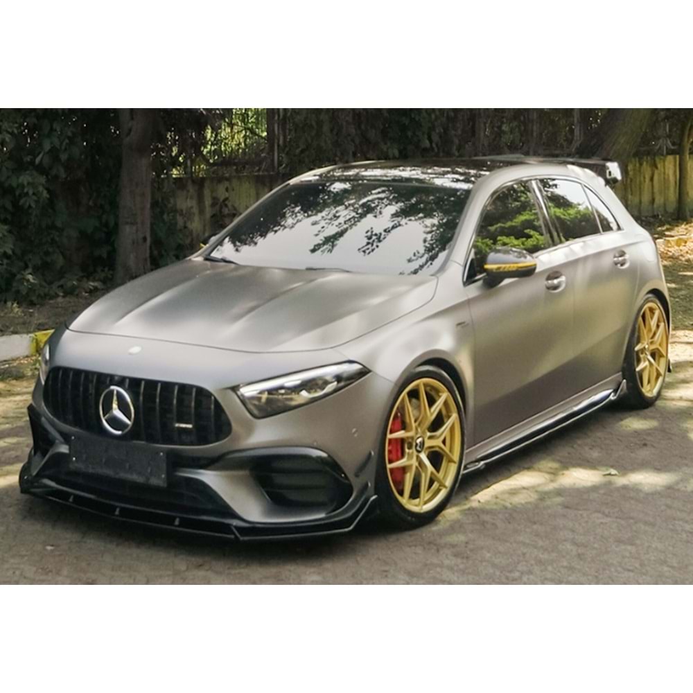 M. Benz W177 A45 2018+ - Tampon Lipi/Ön, A Plus A45 S Aero Pack V1 Stil, Piano Black Parlak Ürün Yüzeyi, Vakum