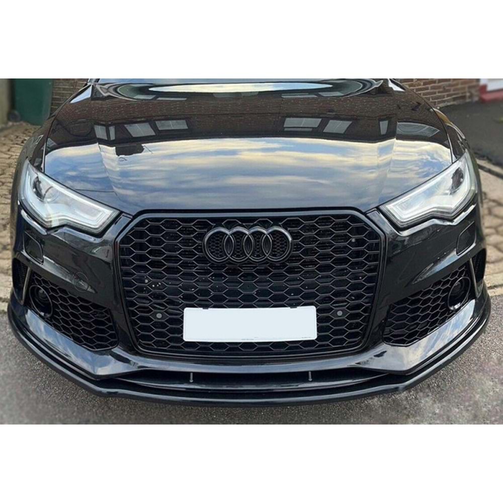 Audi A6 RS C7 2011+ - Tampon Lipi/Ön, A Plus RS6 V1 Stil, Piano Black Parlak Ürün Yüzeyi, Vakum