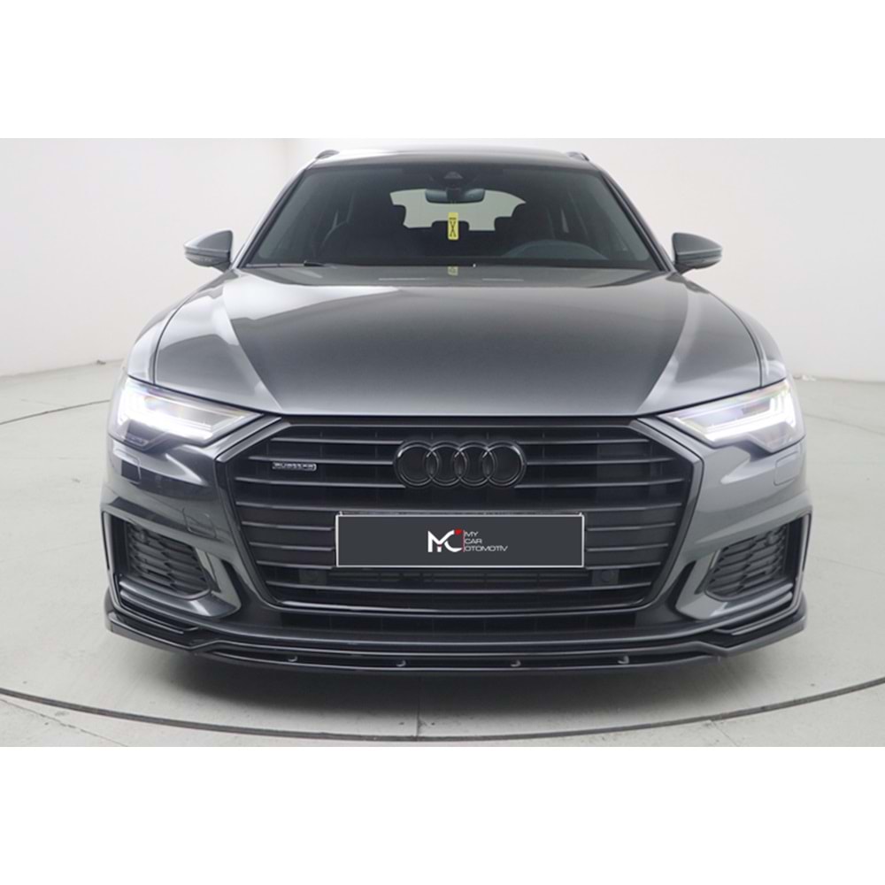 Audi A6 S6 C8 2018+ - Tampon Lip/Ön, A Plus S6/S6 Line V3 Stil, Piano Black Parlak Ürün Yüzeyi, Vkm., Set