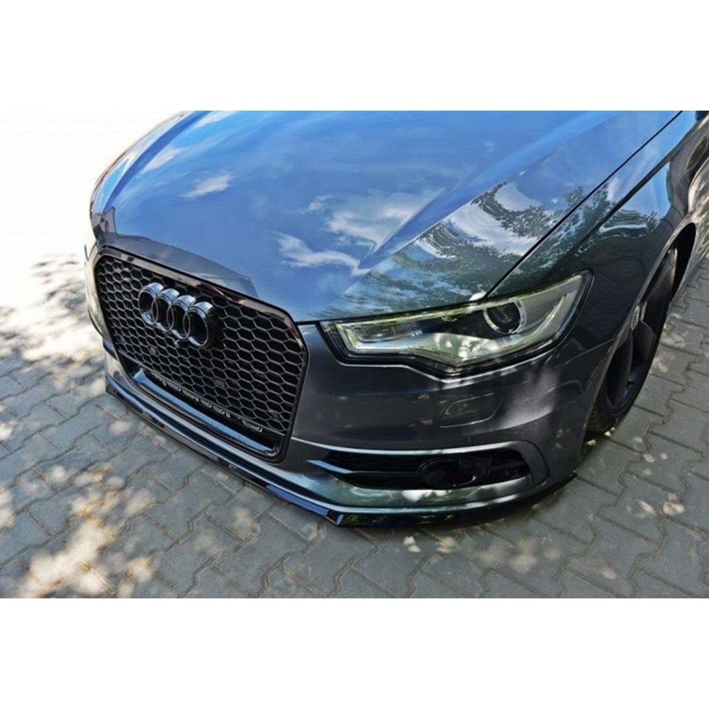 Audi A6 S6 C7 2011+ - Tampon Lipi/Ön, A Plus S6/S Line V1 Stil, Piano Black Parlak Ürün Yüzeyi, Vakum.