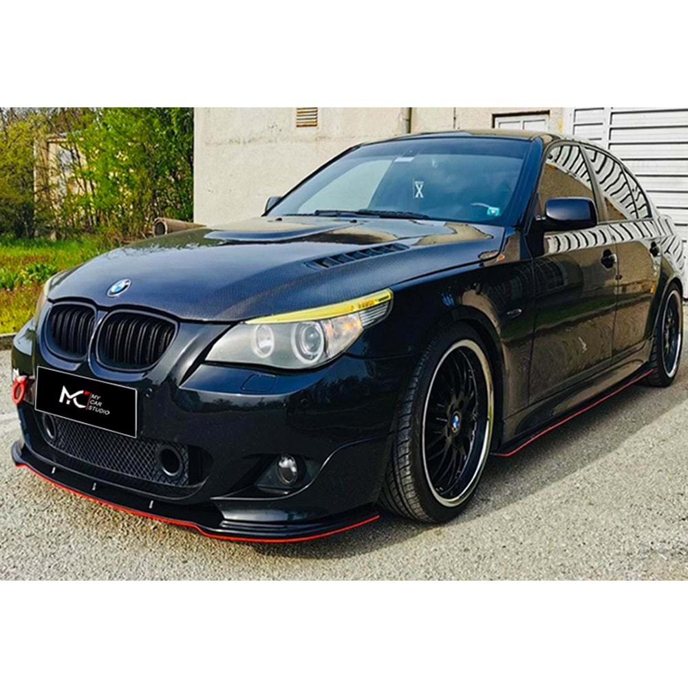 BMW E60 2003+ - Tampon Lipi/Ön, B Plus M Pack V1 Stil, Piano Black Parlak Ürün Yüzeyi, Vakum