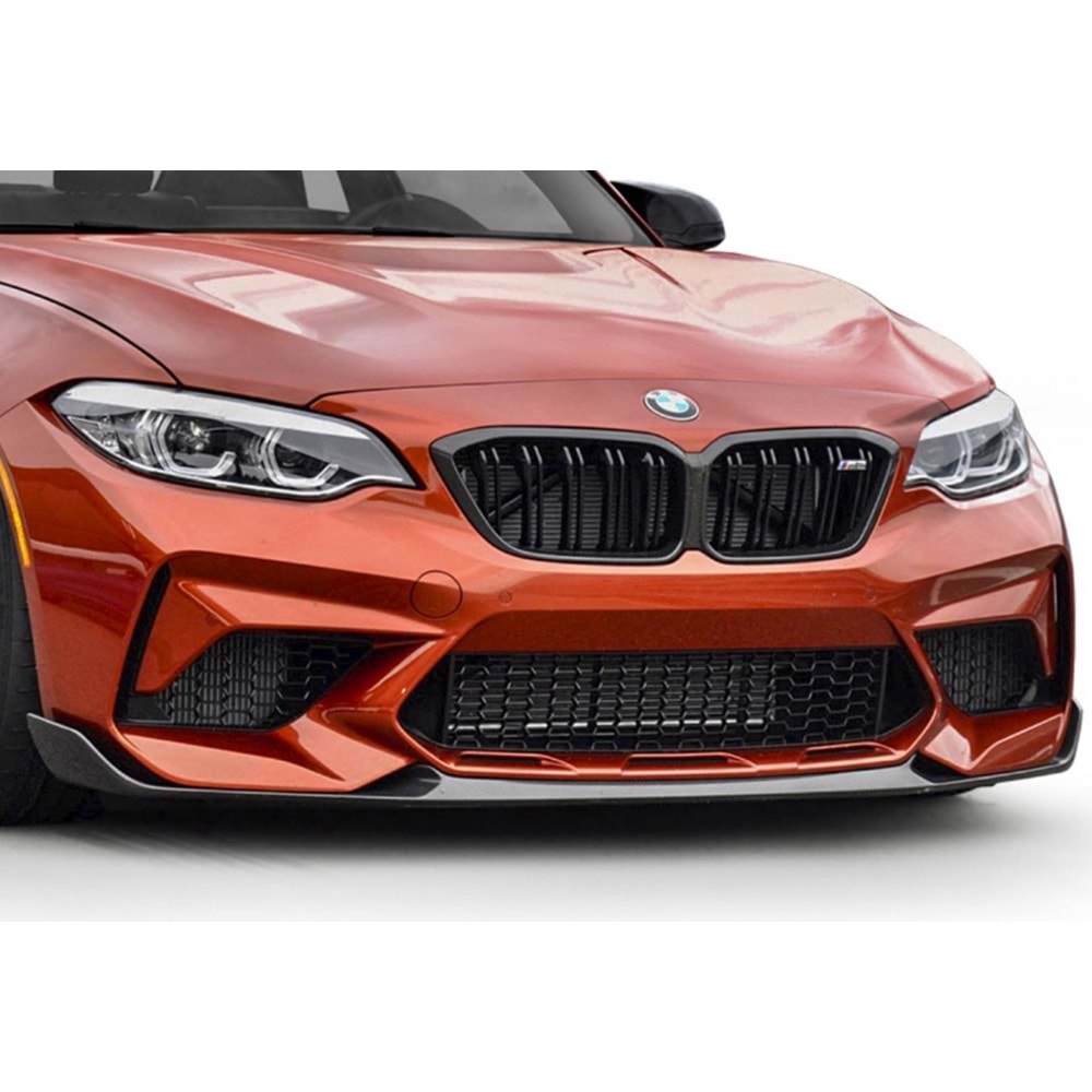 BMW F87 2016+ - Tampon Lipi/Ön, A Plus M2 Competition CS V1 Stil, Piano Black Parlak Ürün Yüzeyi, Vakum
