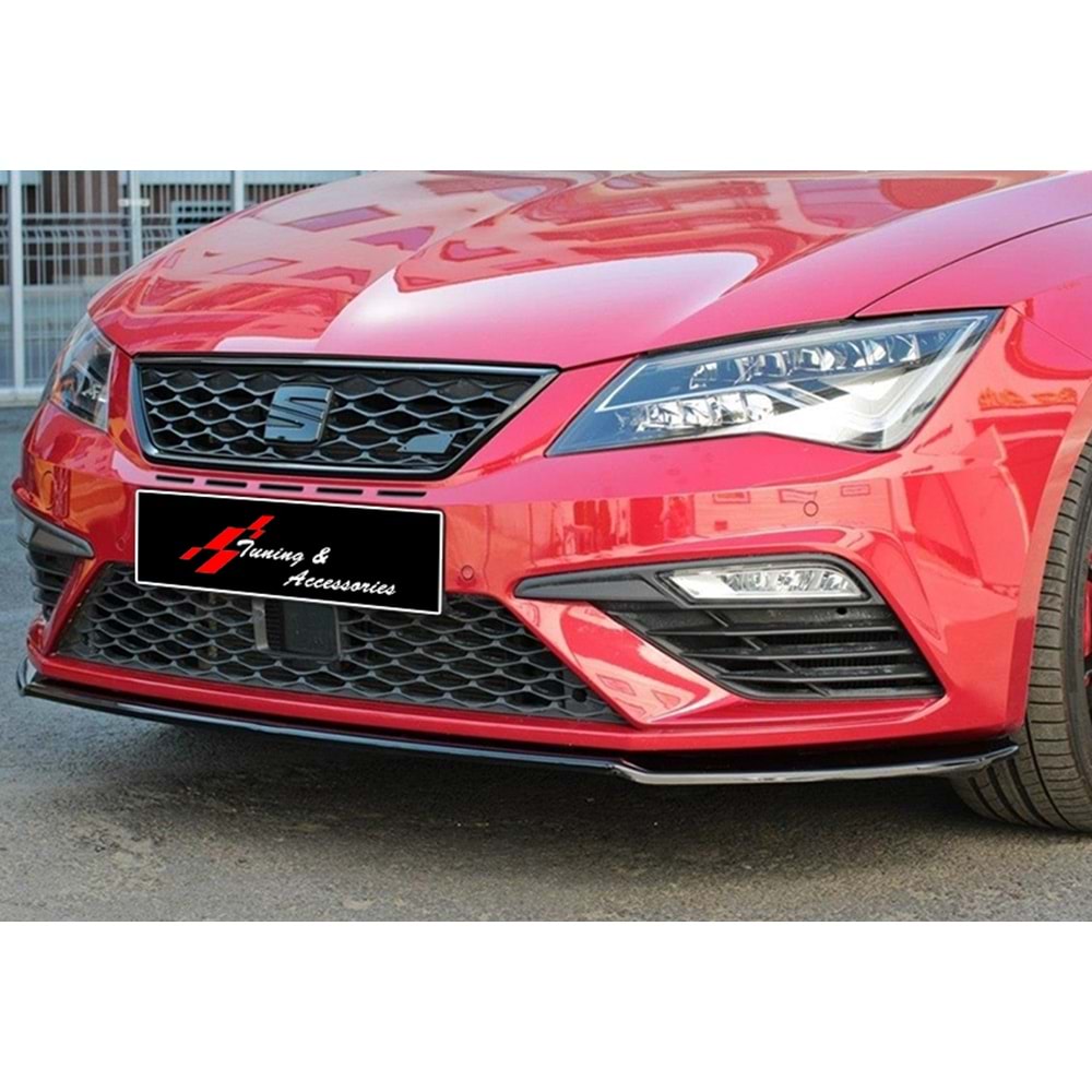 Seat Leon Mk3 FL 2017+ - Tampon Lipi/Ön, B Plus Cupra FR V1 Stil, Piano Black Ürün Yüzeyi, Vakum
