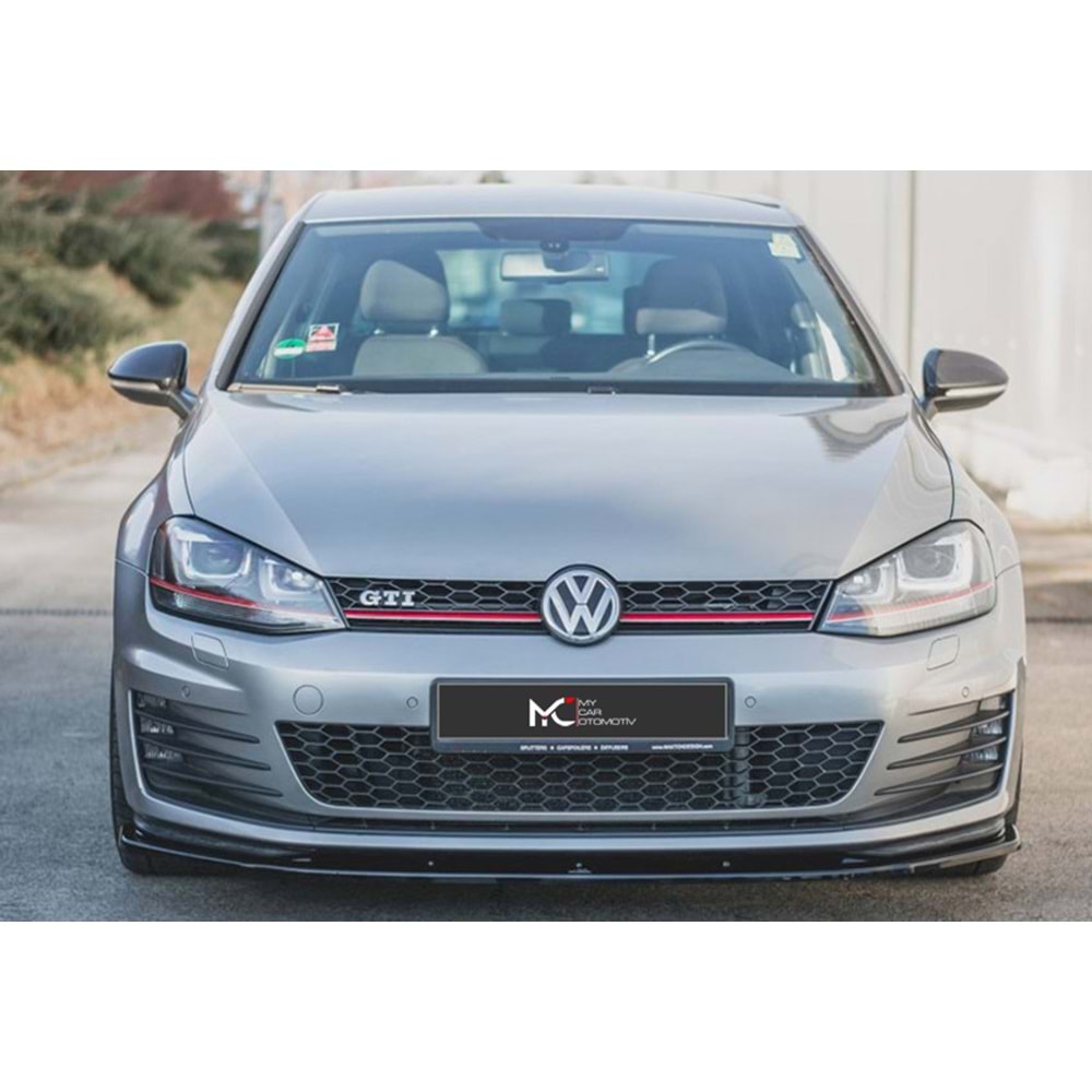 VW Golf Mk7 2012+ - Tampon Lipi/Ön A Plus GTI V1A Stil, Piano Black Parlak Ürün Yüzeyi, Vkm.