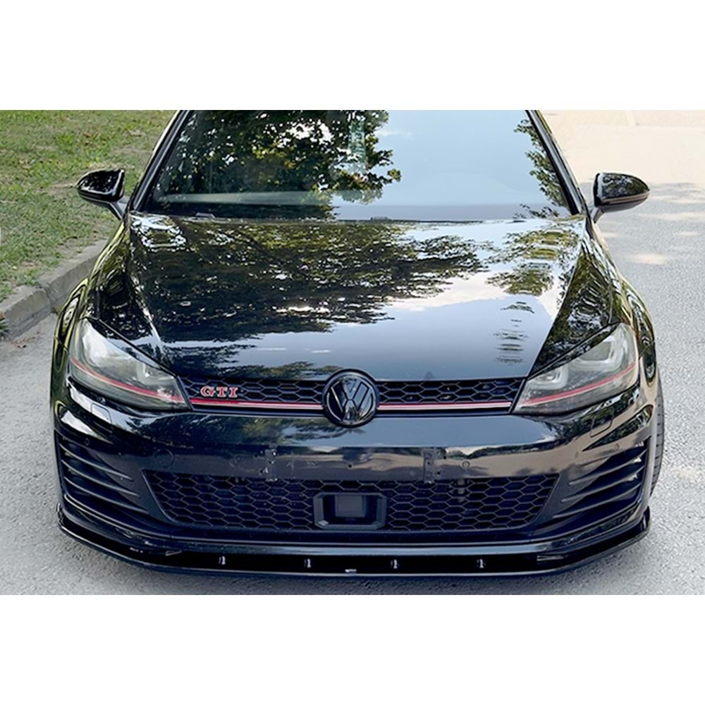 VW Golf Mk7 2012+ - Tampon Lipi/Ön A Plus GTI V1B Stil, Piano Black Parlak Ürün Yüzeyi, Vkm.