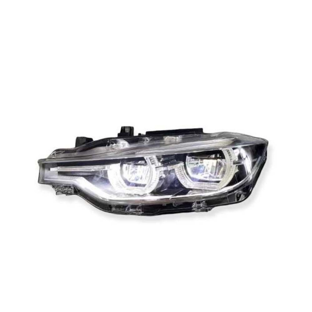 BMW F30 2012+ - Far Oem LCI Stil Halogen, Mercek , DRL, Led Sinyal, Mat Siyah İç Yüzey, PC Set