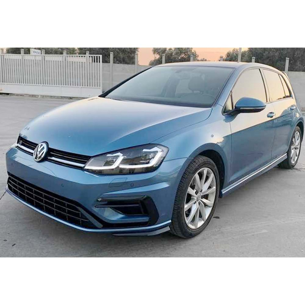 VW Golf Mk7 2012+ - Far 7.5 Dizayn R Stil Silver, Kayar Sinyal Mercek Krom İç Yüzey Set