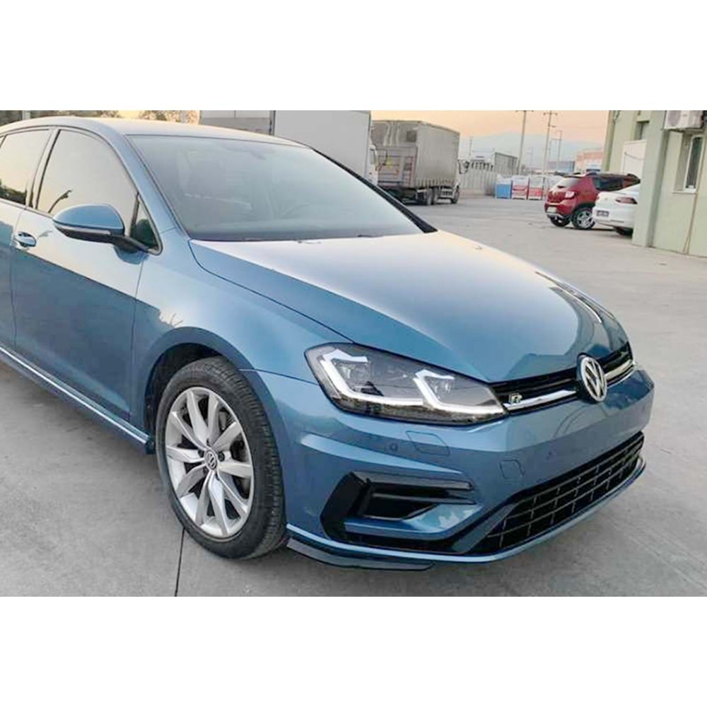 VW Golf Mk7 2012+ - Far 7.5 Dizayn R Stil Silver, Kayar Sinyal Mercek Krom İç Yüzey Set