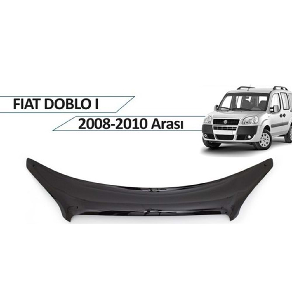 Fiat Doblo I 2006-2010 Kaput Rüzgarlığı Piano Black FVM Oem Klipsli, Piano Black