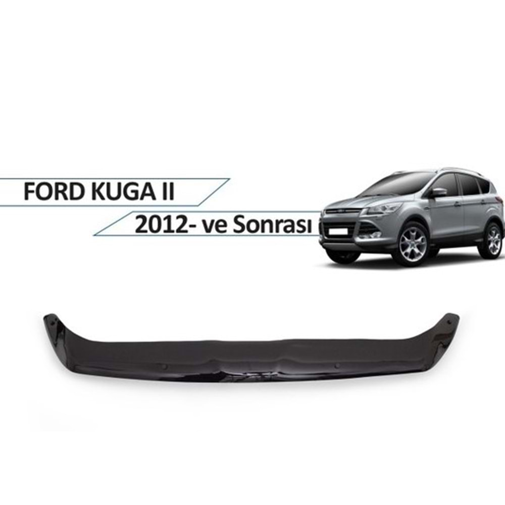 Ford Kuga 2012-2016 Kaput Rüzgarlığı Piano Black FVM Oem Klipsli, Piano Black